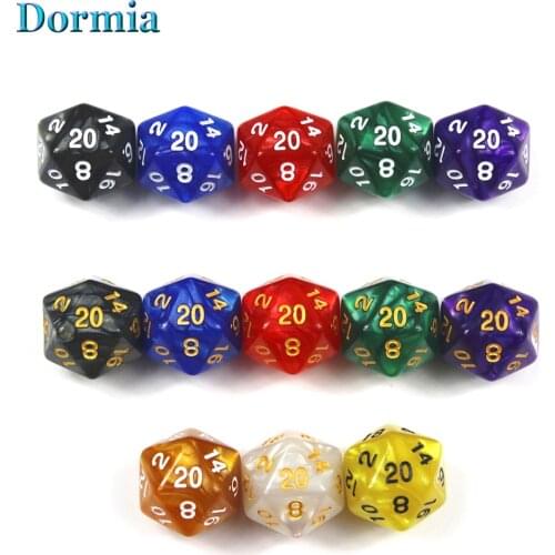 10 Pcs/set Polyhedral Marble Effect 20 Sided Game Dice, for Dnd Rpg and Other Board Games