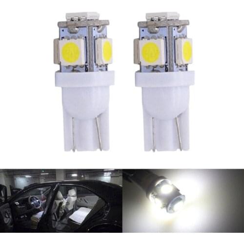 2PCS T10 LED 12V Car Turn Side Bulb W5W 6000K 60LM 168 194 Auto Wedge License Interior Reading Dome Light Parking Lamp 5050 SMD
