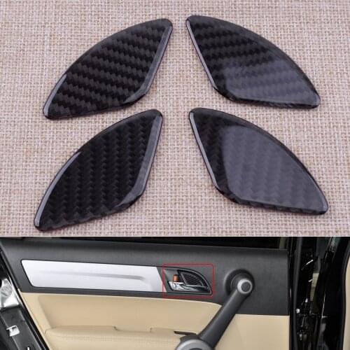4Pcs/Set Car Black Carbon Fiber Interior Door Bowl Cover Trim Sticker Accessories Fit For Honda CR-V 2007 2008 2009 2010 2011