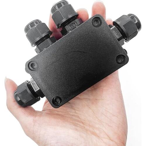 4 Way IP68 Junction Box 5-12mm Waterproof Electrical Enclosure Block Cable Connecting Protection f Wiring Accessories Connector