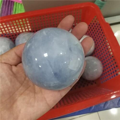 7cm natural blue celestite sphere crystal ball blue ball crystal craft for decoration