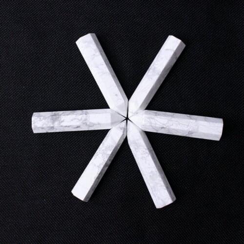 80-90MM Natural white turquoise hexagonal pointed Reiki Healing