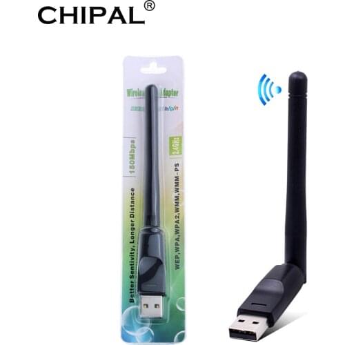 CHIPAL 150Mbps MT7601 Wireless Network Card Mini USB WiFi Adapter LAN Wi-Fi Receiver Dongle Antenna 802.11 b/g/n for PC Windows