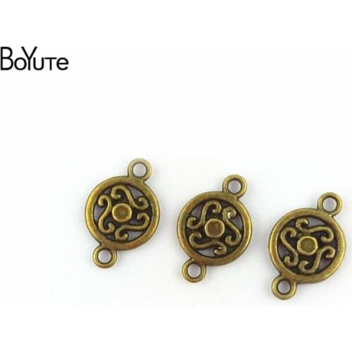 BoYuTe (100 Pieces/Lot) 12MM Antique Bronze Silver Plated Zinc Alloy Materials Diy Connectors Charms Jewelry Making Accessories