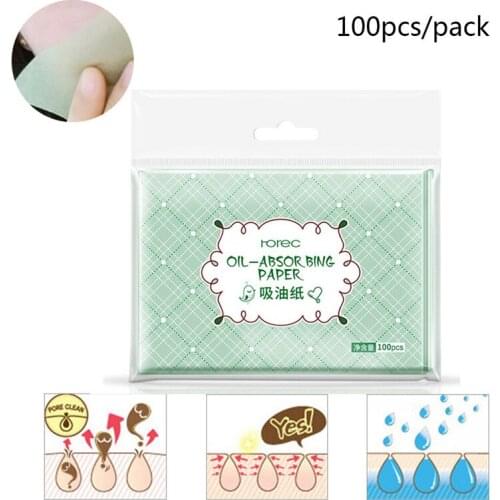 100sheets/pack Green Tea Facial Oil Blotting Sheets Paper Cleansing Face Oil Control Absorbent Paper Beauty makeup tools