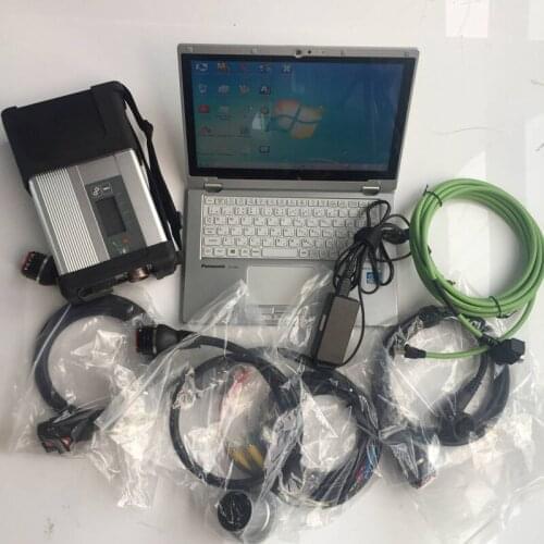 Used laptop CF-AX2 i5 cpu 4g ram with 480g mini SSD V2020/12 software installed for MB Star C5 sd connect diagnosis tool