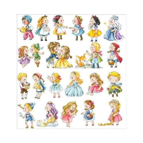 Self-matching parts, plastic board, refrigerator magnet, fairy tale counted Cross Stitch embroidery needlework Sets home decor