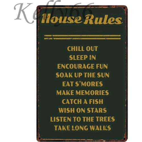 [ Kelly66 ] House Rule Metal Sign Tin Poster Home Decor Bar Wall Art Painting 20*30 CM Size y-1939