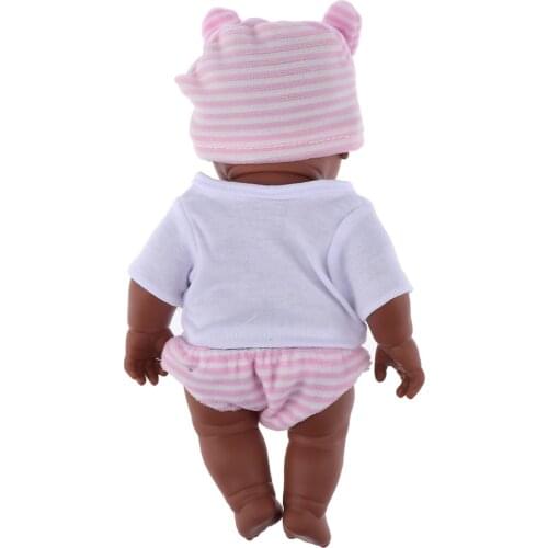 Reborn Newborn African Black Baby Doll Soft Vinyl Realistic Reborn Doll for Kids Gifts - 12 inch (Pink)