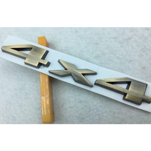 Metal Bronze 4X4 Logo Badge Car Trunk Lid Rear Emblems Decal Sticker 4WD SUV