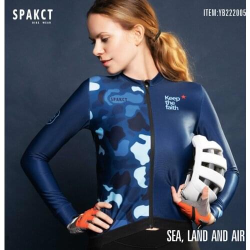 Spakct Men Women Pro Team Thermal Fleece Cycling Jersey Long Sleeve Autumn Winter Warm Jersey Cycling Jackets High Elasticity