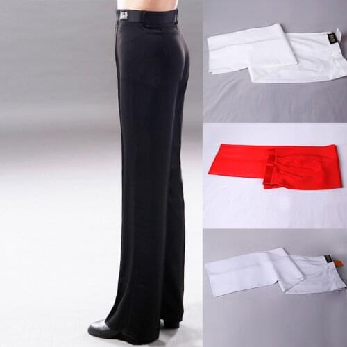 MenS Latin Dance Pants Adult Bandage Wide Leg Pants Dancing Trousers Modern Ballroom Cha Cha Dance Practice Clothes DWY1799