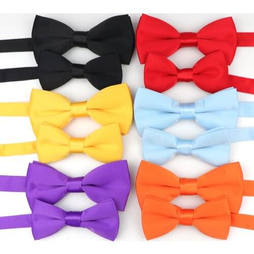 Solid Candy Color Parent-Child Bowtie Set Classic Cute Family Cravat Butterfly Party Wedding Design Cute Bow Tie Accessory