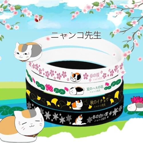 Wholesale 5 Pcs / 2021 Anime Natsume Yuujinchou Silicone Sports Bracelet Cosplay Hand Accessories for Men Women Holiday Gifts