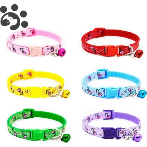 Collar for Cats with Bells Adjustable for Small Medium Dogs Cats Lovely Training Collar Dogs Leads for Puppy Pets Leashes MP0071