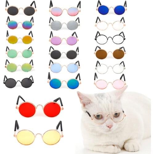 Pet Supplies Cute Round Cat Glasses Pet Sunglasses Photo Props Reflection Small Dog Sunglasses Pet Accessories Pet Sunglasses