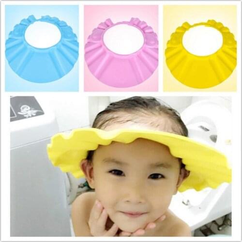 1pcs Adjustable Baby Kids Soft Shampoo Bath Bathing Shower Cap Hat Children Shampoo Visor Hat Cap Shield