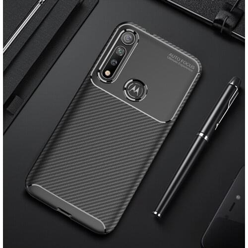 For Moto One Macro Luxury Case For Motorola Moto G8 Plus G8 Play Soft Silicone Carbon Fiber Protection Cover Shockproof Case