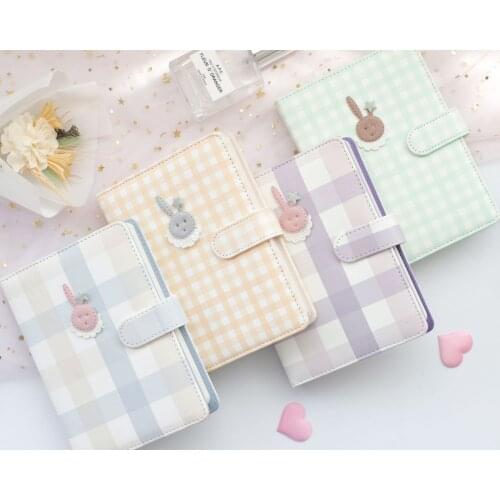 School student supplies A6 magnetic book cover leather book lattice minor multifunctional color page hand book