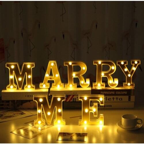 Luminous LED Letter Night Light English Alphabet Number Lamp Wedding Party Decoration Christmas Home Decoration Accessories