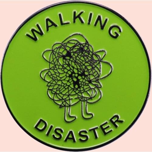 ZF1617 Walking Disaster Clothing Accessories Enamel Pin Brooch Creative Cartoon Denim Coat Lapel Badge Jewelry Gift