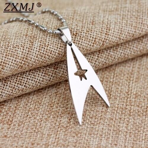 ZXMJ Star war Trek necklace space exploration Amulet colour star metal pendant jewelry for men women fashion accessaries