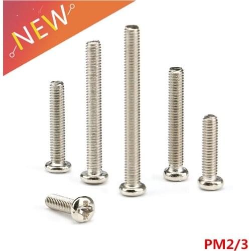 100pcs/lot round pan head philips self tapping screw PM2/3 M2 M3 ISO7045 DIN7985 GB818 PM Screws Phillips Screws