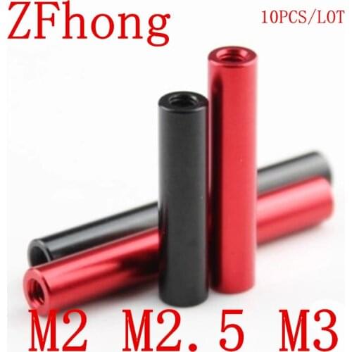 100pcs m2 m2.5 m3 red or black round Aluminum Standoff spacer For RC Multirotors