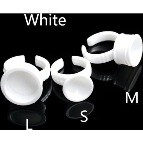 100Pcs Silicone Ink Rings Caps Microblading White Ring Permanent Makeup Tattoo Ink Cup Pigment Rings Glue Holder Tattoo Tools