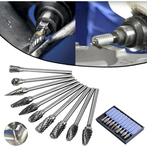 10x Tungsten Steel Solid Carbide Burrs For Dremel Rotary Bit Accessories Tool
