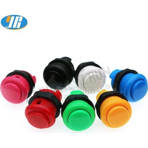 12pcs 28mm Round Push Button With Micro Switch Nut Built-in Micro Switch Arcade Start Button Slot Game Machine CREDIT Button