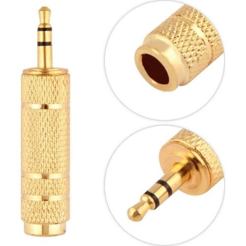 3.5mm Male to 6.5mm 1/4" Female Jack Plug Stereo Headphone Microphone Audio Adapter Converter AV Gold Plated Wholesale
