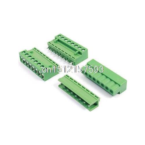 3 Pcs 5.08mm Pitch 8 Pins AC 300V 10A Terminal Blocks Connectors Green