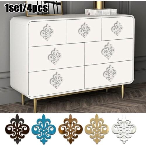 4Pcs 15X18.75cm Creative 3D Acrylic Mirror Wall Stickers Waterproof Waist Skirting Line Wall Sticker DIY Home Decor Wall Sticker