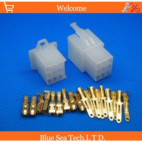 5 sets 2.8mm 9 Way/pin Electrical Connector Kits Male Female socket plug for Motorcycle Car ect. Free shipping