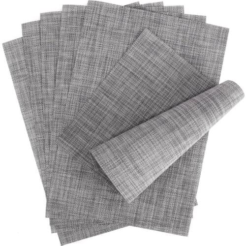 6pcs Table Placemats Kitchen Canteen Hotel PVC Bowl Cup Drink Coaster Mats Heat-Resistant Anti-Skid Washable Dining Pads