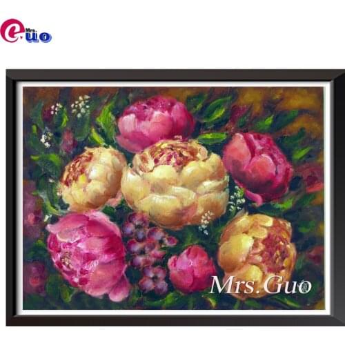 5d Diamond Painting Oil painting peony Full Drill Square Flowers 5D Diamond Embroidery Rhinestone Picture Diamond Mosaic Gift