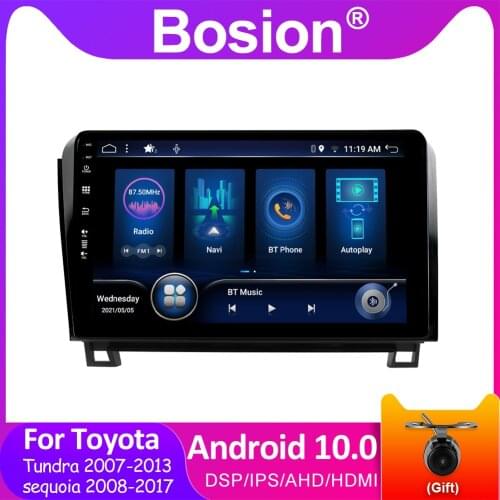 Bosion Android 10 Car DVD Multimedia Player For Toyota Tundra 2007-2013 sequoia 2008-2017 GPS Navigation IPS DSP Car Radios 2din