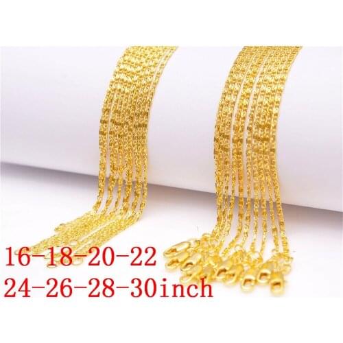 Free Fast Shipping 1PCS Lot 16-30 inch Gold Filled Jewelry Findings Flat S GF Link Necklaces Chain For Pendant 18KGF Stamp