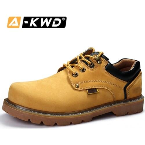 2020 Fashion Genuine Leather Boots Mael Shoes Low Top Men Bottine Homme Resistent Rubber Men Loafers Work Shoes Botas Tacticas