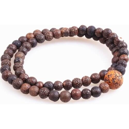 Brown 6mm stone bead bracelet men Stretch bracelet strand bracelets