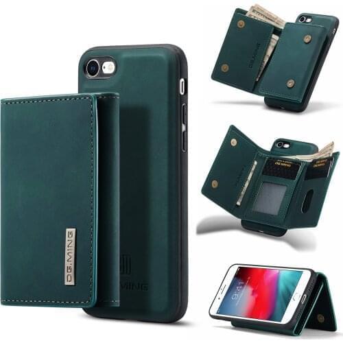 Case For iPhone 7 8 Magnetic Leather Flip Wallet Phone Case For Credit Card Wallet Shockproof Slot Card Wallet Cover