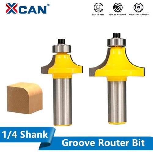 XCAN Corner Round Over Router Bit Beading Edge Forming Milling Cutter Carbide End Mill 1/2'' Shank R1/2 7/16 3/8 5/16 3/16 1/8