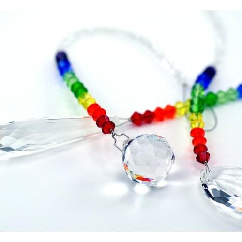 3pcs Crystal Suncatcher Hanging Pendant Angel Handmade Ornament Wedding Decor Rainbow Maker Prisms Home Fengshui Decoration