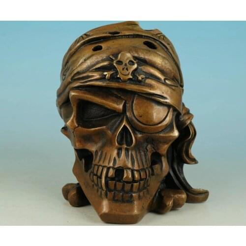 Nice Chinese Old Bronze Collectable Handwork Carved Pirate Statue Pot