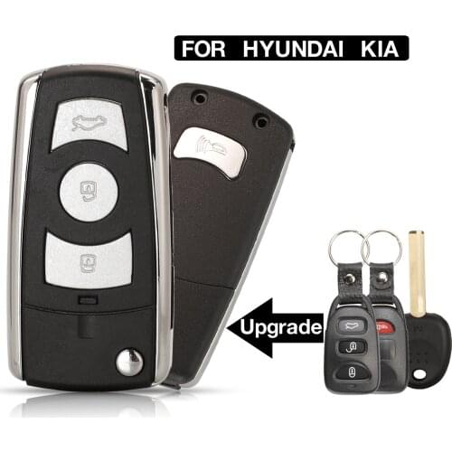 Kutery For Hyundai Kia Right slot of end milling blank 4 Buttons Modified folding Flip Smart Remote Key Shell Case Cover