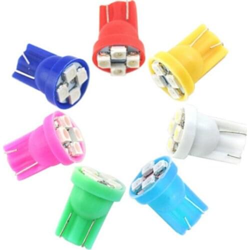 20pcs T10 LED W5W 194 168 Car Reading Door Light Bulb Auto Interior Lamp Car Styling 4SMD 1210 3528 White Red Yellow Blue DC12V