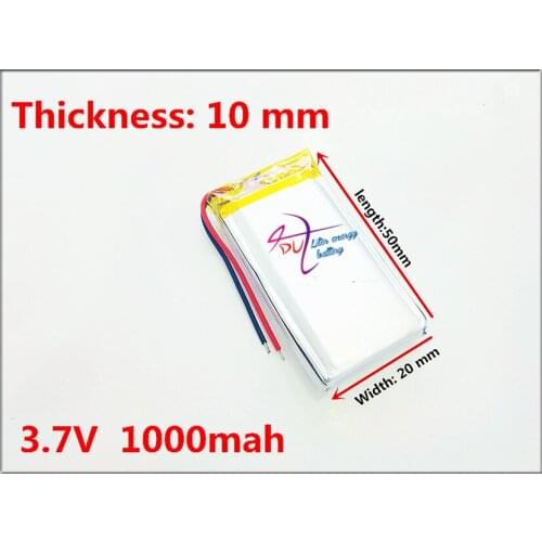 Lithium-ion polymer battery 102050 3.7V 1000MAH KTV household battery wired microphone amplifier audio computer microphone