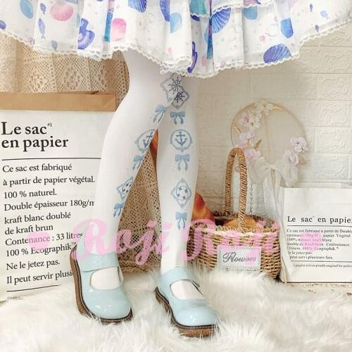 Lolita Socks Womens Spring And Summer 120D Velvet Printed Patyhose Lolita Sweet Japanese-style Socks