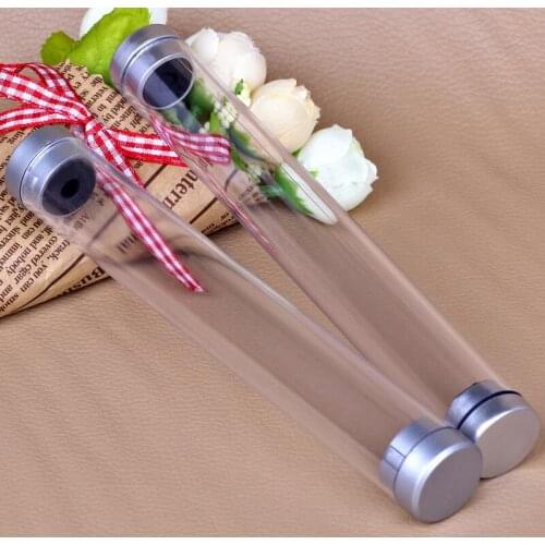 15x2.0cm Plastic Transparent Acrylic Cylinder Tube Pencil Cases Gift Boxes Office School Supplies Pens Pencils Bags Pencil Cases